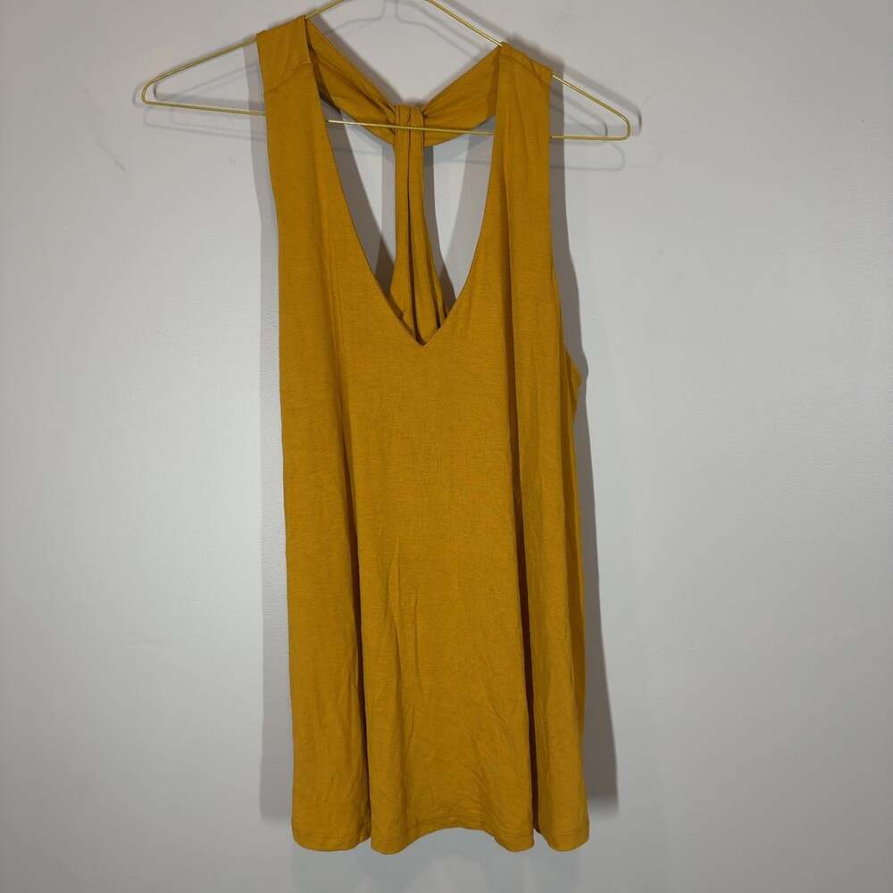 Banana Republic Factory Mustard Yellow Knotted Racerback Tank Top Size Large